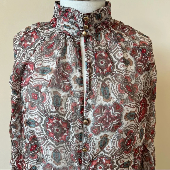 Ramy Brook chiffon button front silk blend blouse 5667 - Picture 2 of 7